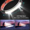 2Packs Rechargeable Headlamp 3 Light Modes White Red Light Headlight Band Flashlight Hand-free Head Torch for Fishing Camping Hiking Running