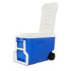 38 QT. Hard-Sided Ice Chest Cooler with Wheels, Blue