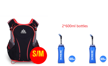 Running Water Bag Backpack Sports Vest (Option: Bag S M 2pcs 600ml BTL)