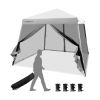 10 x 10 Feet Pop Up Canopy with Mesh Sidewalls and Roller Bag