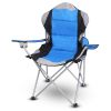 camFoldable Camping Chair Heavy Duty Steel Lawn Chair Padded Seat Arm Back Beach Chair 330LBS Max Load with Cup Holder Carry Bag