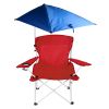 camFoldable Beach Chair with Detachable Umbrella Armrest Adjustable Canopy Stool with Cup Holder Carry Bag for Camping Lawn Chair