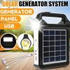 1pc Portable 6V Rechargeable Solar Panel Power Storage Generator System USB Charger With Lamp Lighting Home Solar Energy System Kit, 8*5.9in