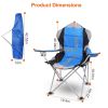 camFoldable Camping Chair Heavy Duty Steel Lawn Chair Padded Seat Arm Back Beach Chair 330LBS Max Load with Cup Holder Carry Bag