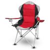 camFoldable Camping Chair Heavy Duty Steel Lawn Chair Padded Seat Arm Back Beach Chair 330LBS Max Load with Cup Holder Carry Bag