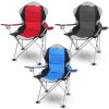 camFoldable Camping Chair Heavy Duty Steel Lawn Chair Padded Seat Arm Back Beach Chair 330LBS Max Load with Cup Holder Carry Bag