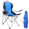 camFoldable Camping Chair Heavy Duty Steel Lawn Chair Padded Seat Arm Back Beach Chair 330LBS Max Load with Cup Holder Carry Bag