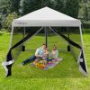 10 x 10 Feet Pop Up Canopy with Mesh Sidewalls and Roller Bag