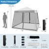 10 x 10 Feet Pop Up Canopy with Mesh Sidewalls and Roller Bag